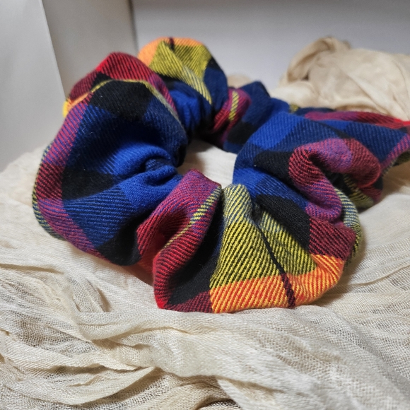 Colorful flannel forever scrunchy! - Picture 3 of 3